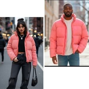 NWT Unisex Velvet Checkerboard Puffer - Gender Neutral Style. Men M - Women L